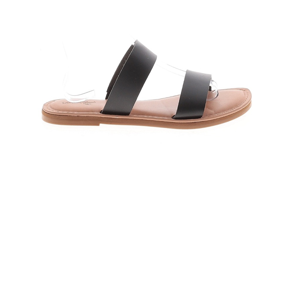 Universal Thread Black Double-Strap Slide Sandal with Tan Footbed